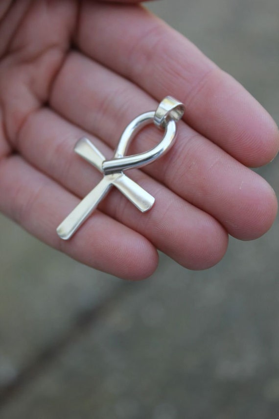 Pre-Owned Sterling Silver Handmade Egyptian Ankh … - image 4