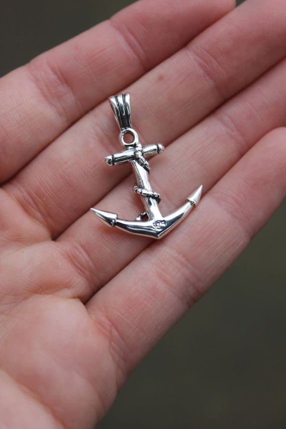 Pre-Owned Sterling Silver Anchor Pendant 4.2g - image 5