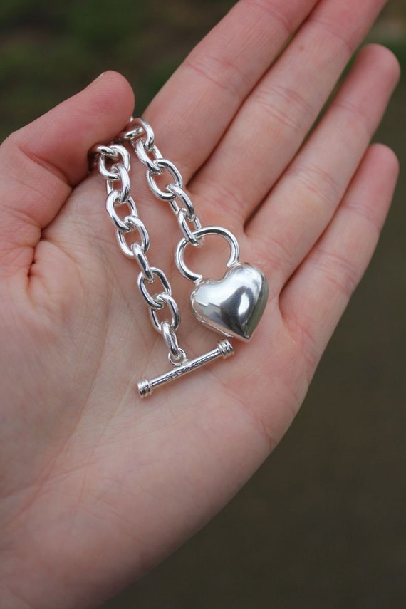Pre-Owned Sterling Silver Super Chunky Heart Togg… - image 3