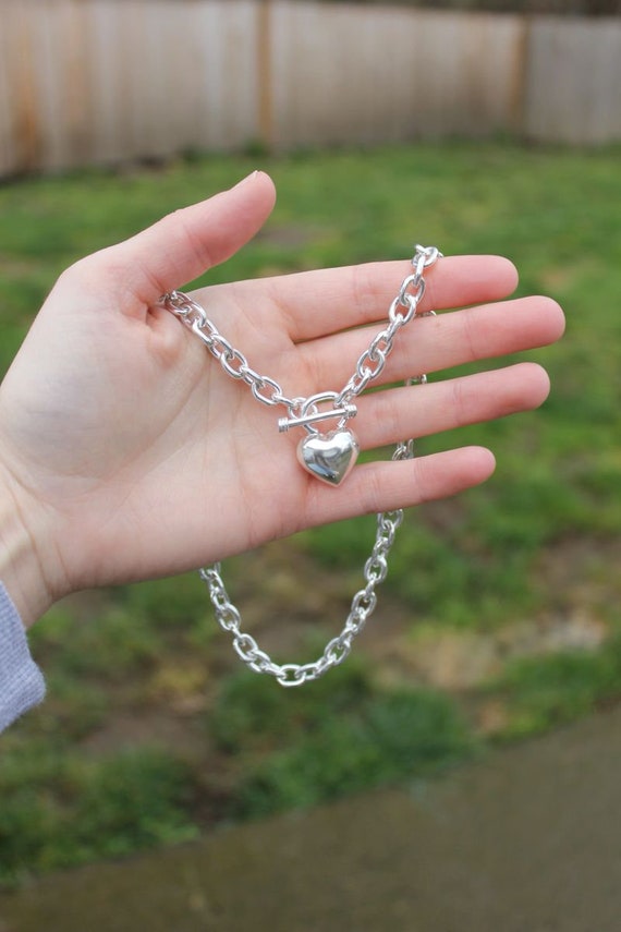 Pre-Owned Sterling Silver Super Chunky Heart Togg… - image 1