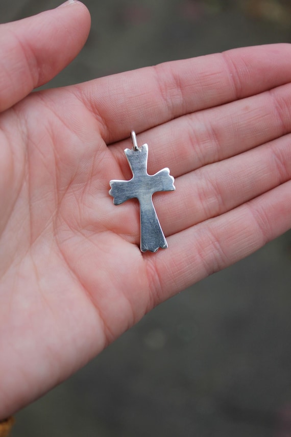 Sterling Silver 925 Navajo Herbert Tsosie Sandcast Turquoise Cross
