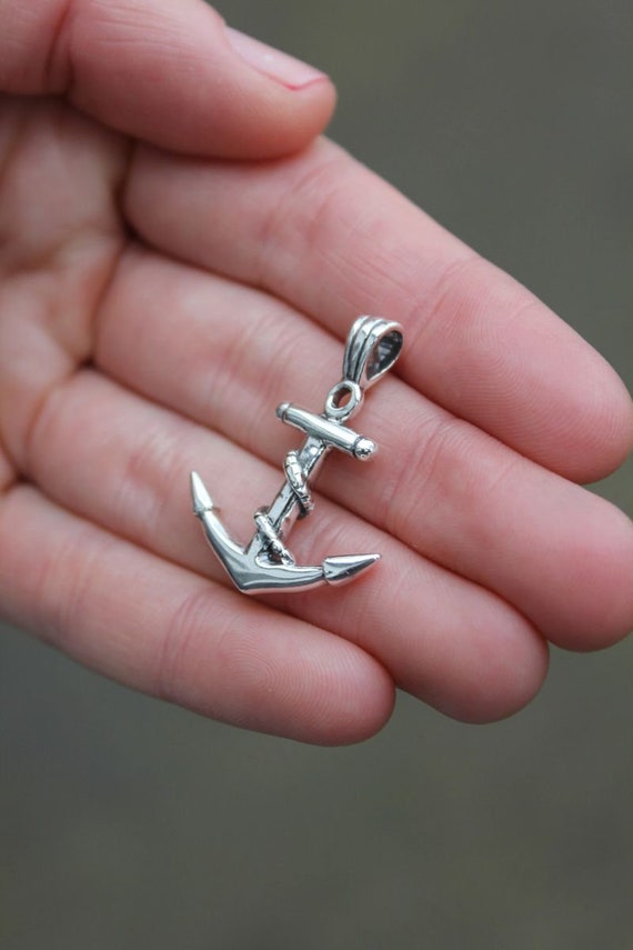 Pre-Owned Sterling Silver Anchor Pendant 4.2g - image 3