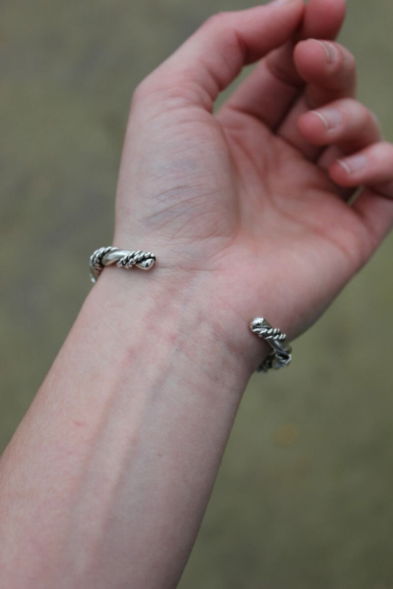 Vintage Sterling Silver Braided Twisted Rope Cuff Bracelet