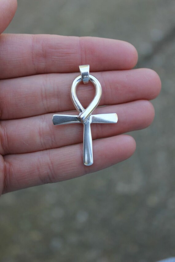 Pre-Owned Sterling Silver Handmade Egyptian Ankh … - image 2