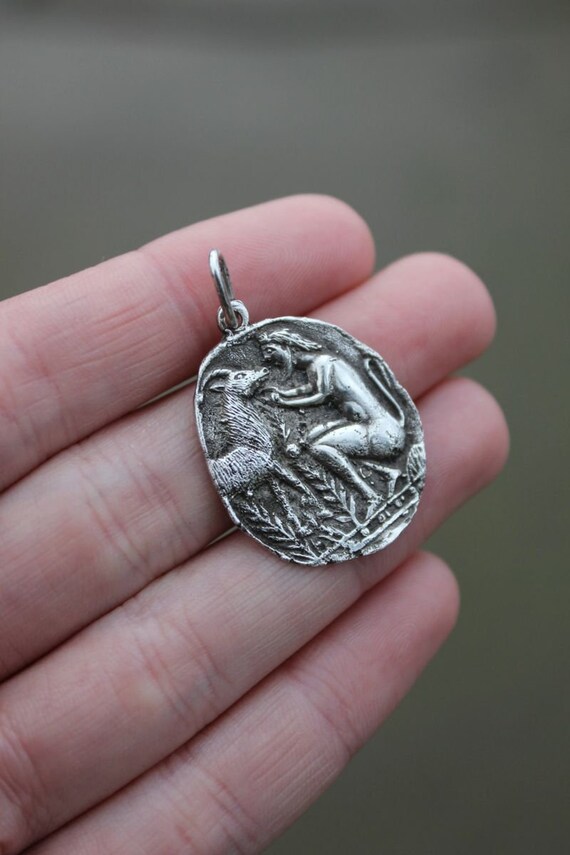 Pre-Owned Sterling Silver Greek Mythology Pendant - image 2