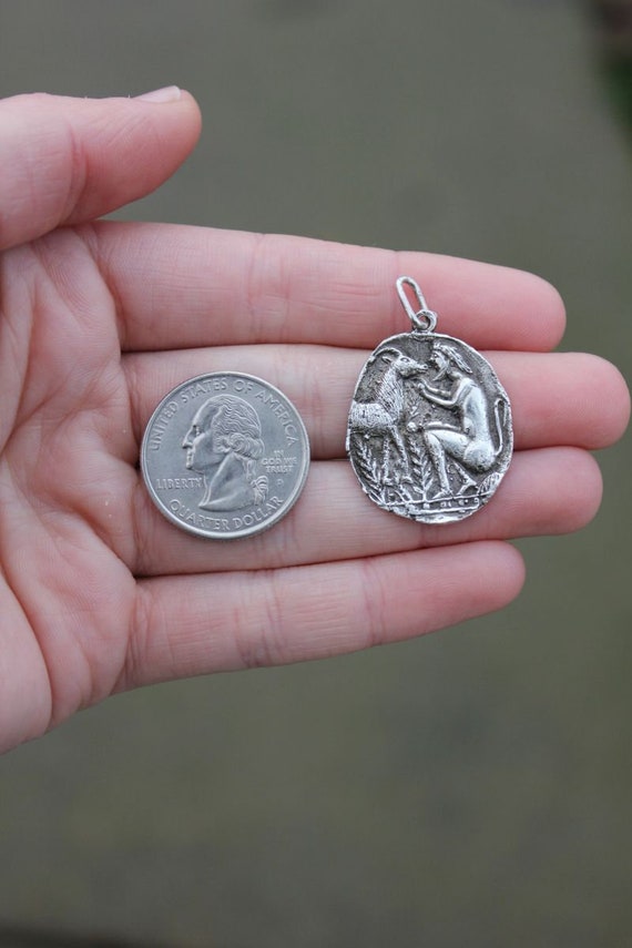 Pre-Owned Sterling Silver Greek Mythology Pendant - image 1