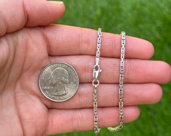 Sterling Silver 925 20" 2.1mm Byzantine Chain - Pre-Owned (12.4g)