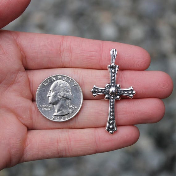 Sterling Silver 925 Navajo Ted Ott Cross Pendant - Pre-owned (3.4g