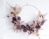 Modern Fall eucalyptus mocha plume wreath hoop wreath Fall wreath modern fall wreath queen annes lace Fall decor autumn wreath minimalist