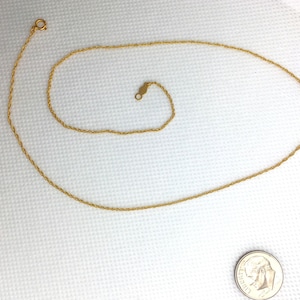 Estate 14K Yellow Gold Twisty Rope Link Chain Necklace 16&quot; Long Genuine Solid 14kt 1.3g Marked 14 k Add own Pendant Looks Great for Gift