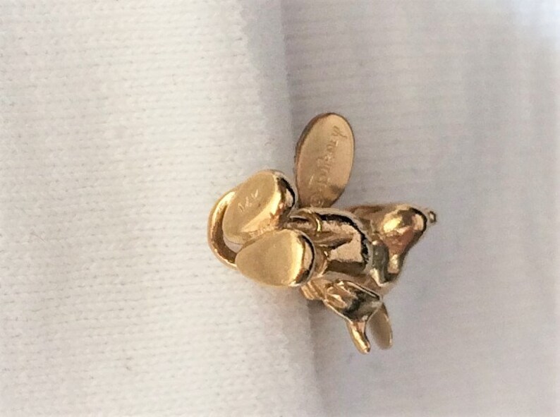 Estate 14k HEAVY Yellow Gold Mickey Mouse Charm or Pendant 2.9g 3-D for Bracelet or Necklace Marked 14 k 14kt with Disney Tag Looks New Gift
