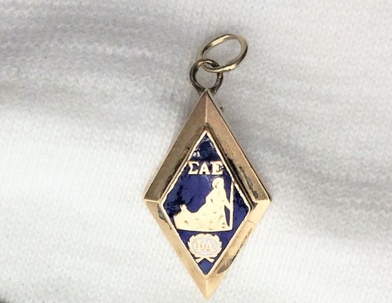 Vintage 10k Yellow Gold Sigma Alpha Epsilon SAE U… - image 3