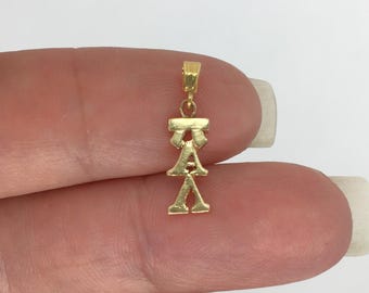 Estate 14K Yellow Gold Pi Alpha Lambda Greek Pendant .8g Solid 14 k 14kt for Necklace Chain  Great for Gift College University Sorority