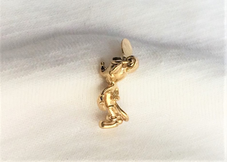 Estate 14k HEAVY Yellow Gold Mickey Mouse Charm or Pendant 2.9g 3-D for Bracelet or Necklace Marked 14 k 14kt with Disney Tag Looks New Gift