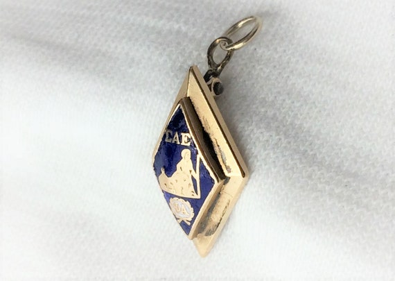 Vintage 10k Yellow Gold Sigma Alpha Epsilon SAE U… - image 1