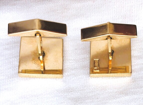 Estate 14K HEAVY 13.4g Gold Cufflinks Black Onyx … - image 7