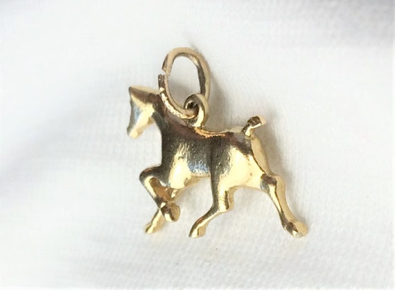 Vintage 14k Yellow Gold Horse Charm or Pendant He… - image 4