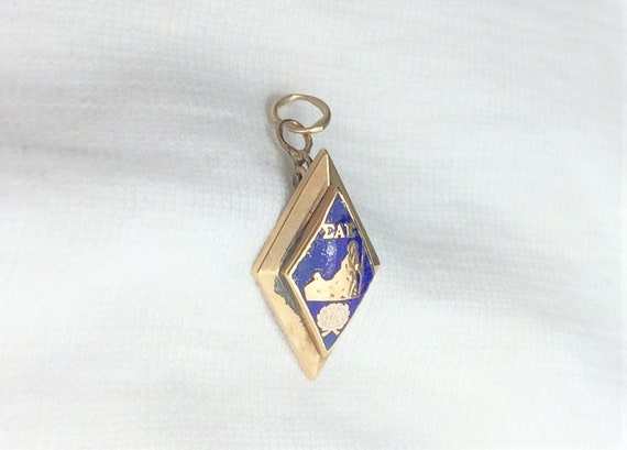 Vintage 10k Yellow Gold Sigma Alpha Epsilon SAE U… - image 2