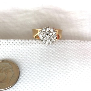 Estate 14K Yellow Gold Genuine Diamond Ring 3.9g sz 6 Multi Diamonds 1/4 carat on Thick Band Setting Marked 14 K 14kt Great Gift Anniversary