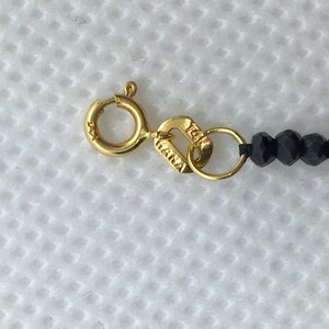 Estate 14K Yellow Gold Cross Pendant Necklace Genuine Faceted Black Spinel Gems 4.9g Adjustable Length 17.5 to 19.5 Marked 14 k 14kt Gift image 10
