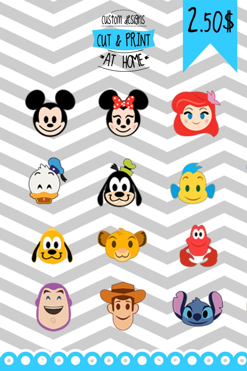 Disney Emoji digital collection 28 models SVG patterns | Etsy