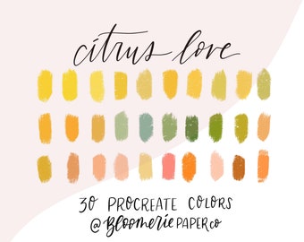 Citrus Love / Summer / Festive colors / Procreate color palette / Procreate swatches