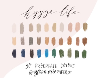 Hygge Life / Fall / Autumn / Cozy / Neutrals / Procreate color palette / Procreate swatches