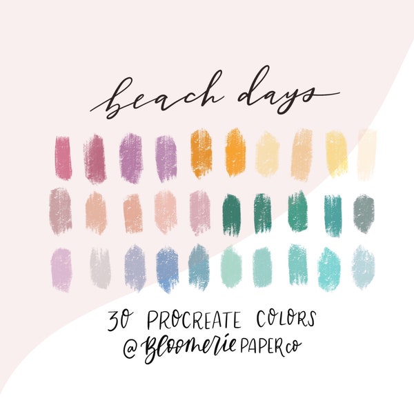 Beach Days / festive colors / Spring / Summer / Cheerful / Procreate color palette / Procreate swatches