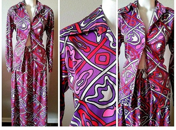 Vintage 60s JANTZEN Retro 70's Psychedelic FLoWeR… - image 1