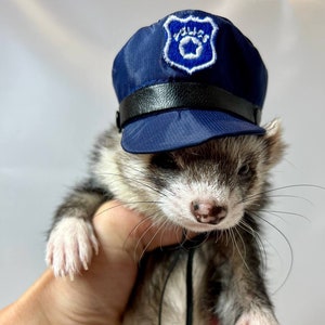 Police hat for ferrets cats Small animals/Halloween pet hat /Police pet costume