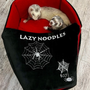 Coffin bed &quot;lazy noodles&quot;. Gothic pet bed. Fleece Coffin Bed