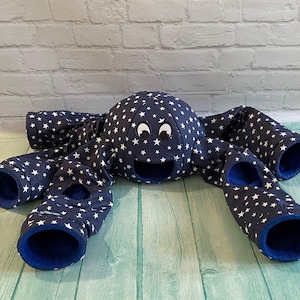 Game octopus in stars for rats. ferrets, guinea pig, octopus for fun games. irreplaceable toy for your pets. navy blue