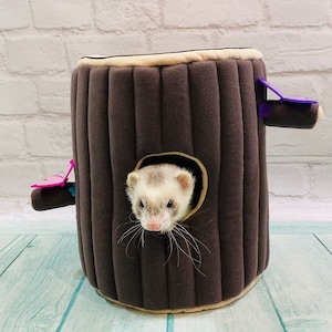 Ferret stump, stump house, hollow in a log, soft bed for ferrets, pets, ferret house, log house, hollow, soft bed for ferret and pets image 4