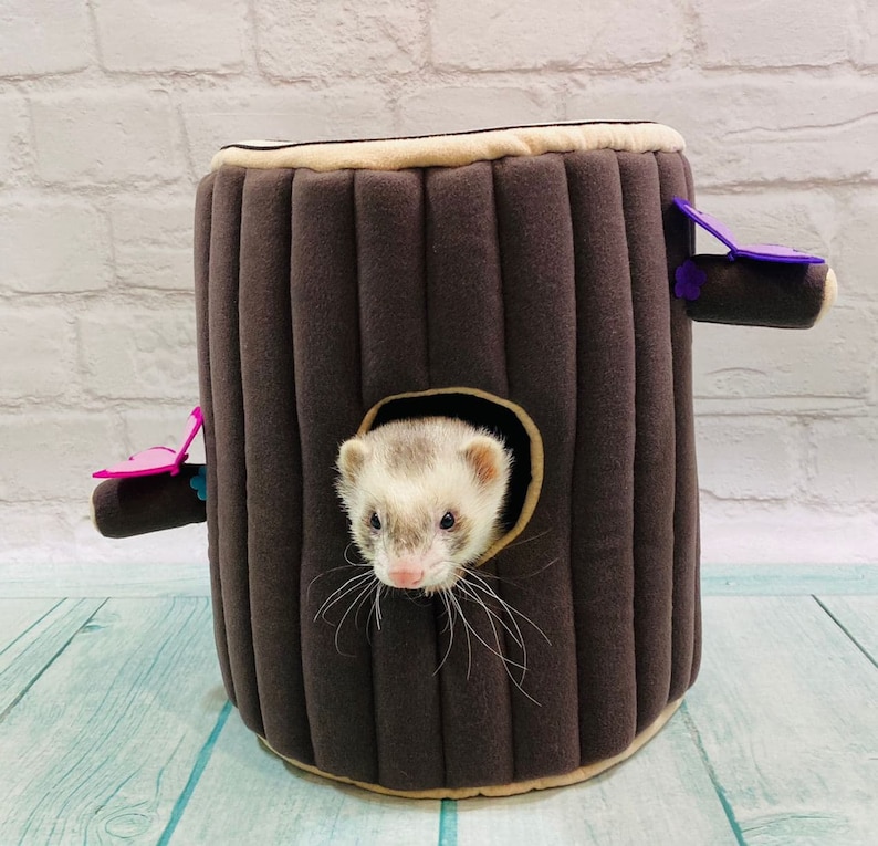 Ferret stump, stump house, hollow in a log, soft bed for ferrets, pets, ferret house, log house, hollow, soft bed for ferret and pets image 4