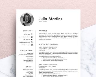 Resume Template with Photo (CV, Cover Letter & References) for MS Word | Professional, Creative and Design CV | Engineer | Model 01 : Julia