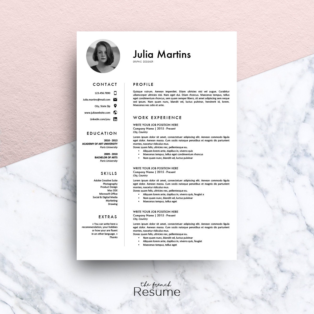 Reprendre le modèle avec Photo CV lettre de motivation et 