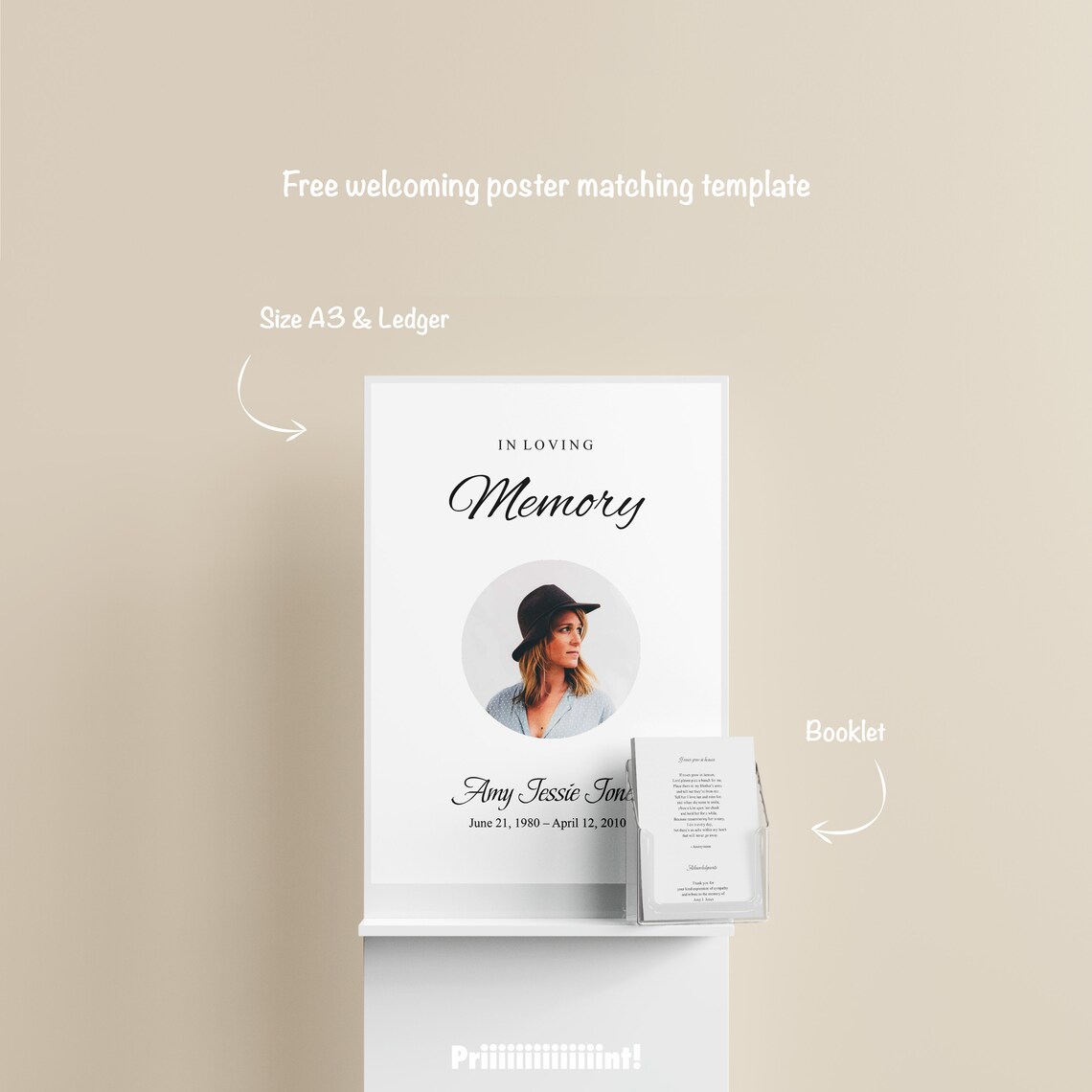 Funeral Program Template Google Docs Printable Obituary Booklet ...