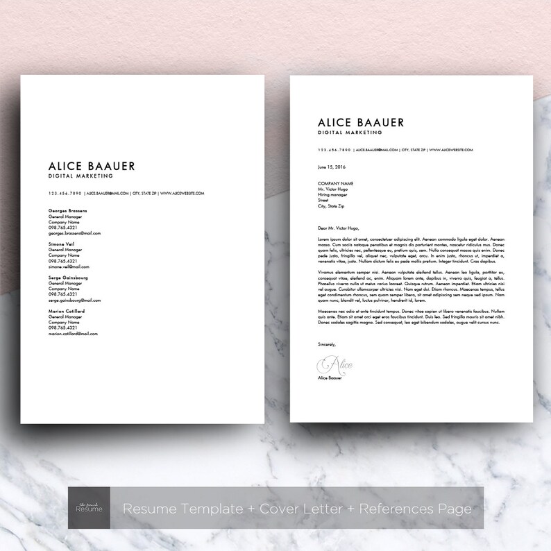 Reprendre le gabarit 3 Pages / CV couverture lettre &  Etsy France