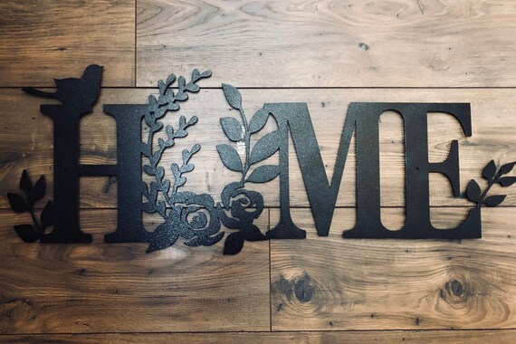Rustic Metal Home Sign Metal Wall Decor Metal Wall Etsy
