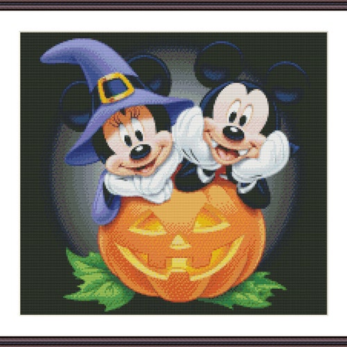 Cross Stitch Pattern Disney Halloween Cross Stitch Mickey Etsy