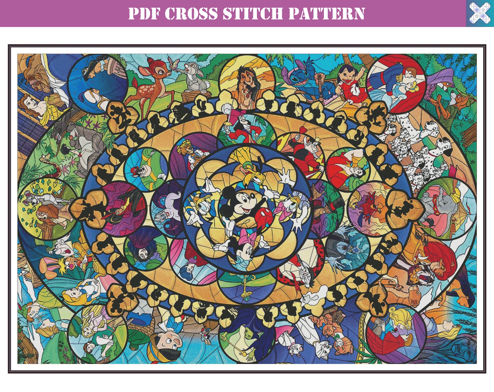 Disney Counted Cross Stitch Pattern Extra Large Cross Stitch | Etsy