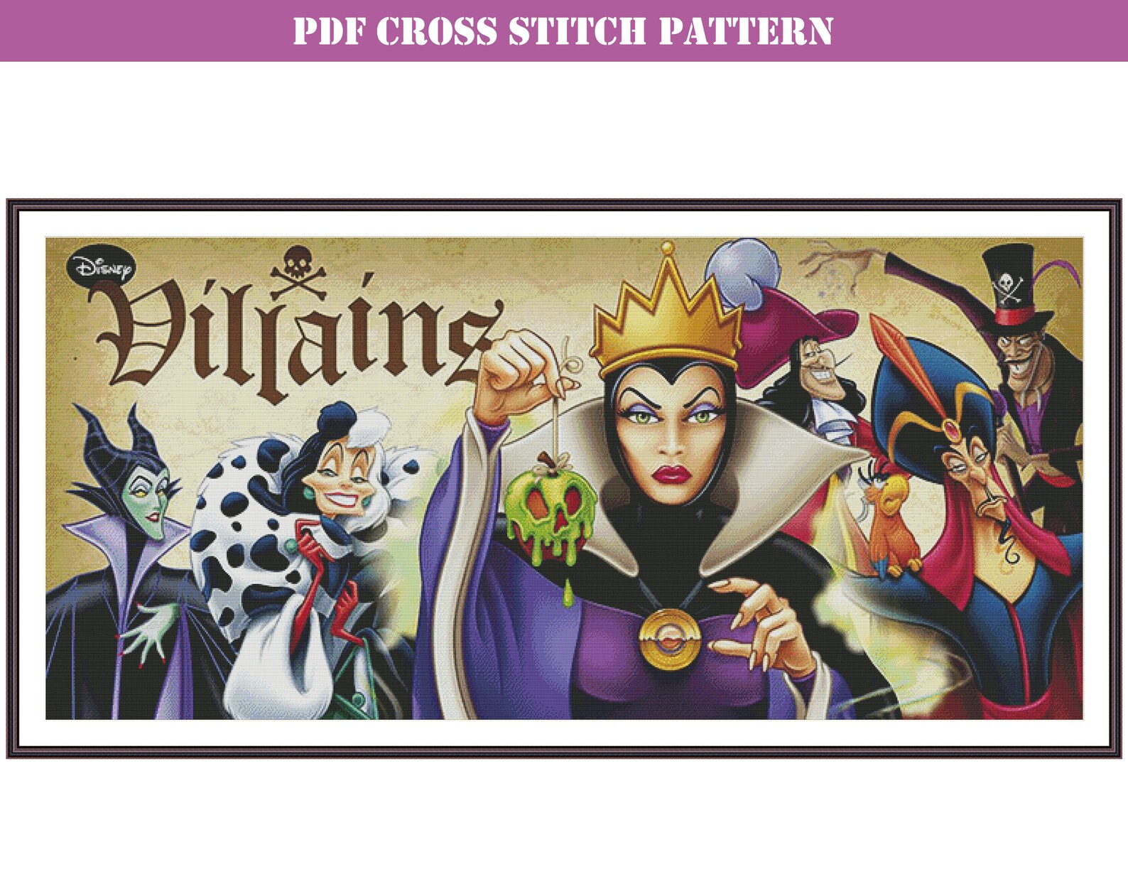 Disney Villains Cross Stitch Pattern Disney Cross Stitch Etsy
