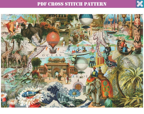 Counted Cross Stitch Pattern Extra Large Cross Stitch Chart Etsy