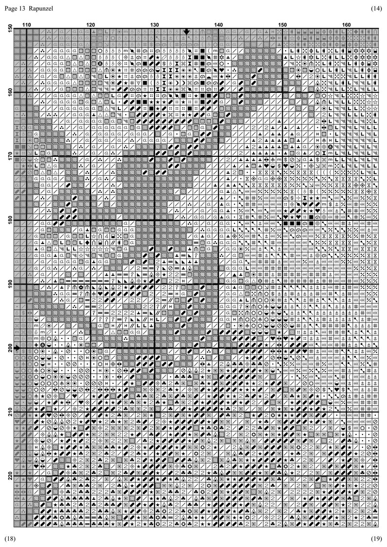 Rapunzel Cross Stitch Pattern Disney Cross Stitch Chart Etsy