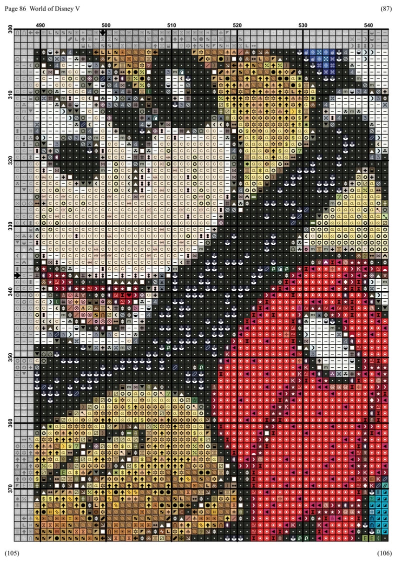 Disney Counted Cross Stitch Pattern Extra Large Cross Stitch Etsy