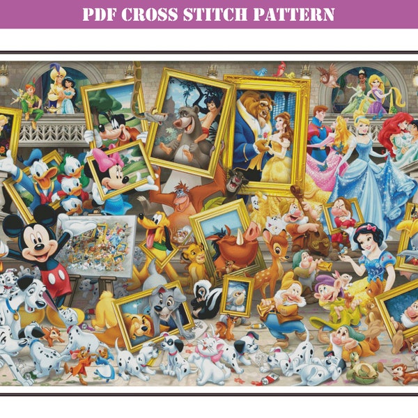 SUPERSIZED fun full coverage cross stitch pattern digital download PDF compatible with Pattern Keeper app. High difficulty modern design.