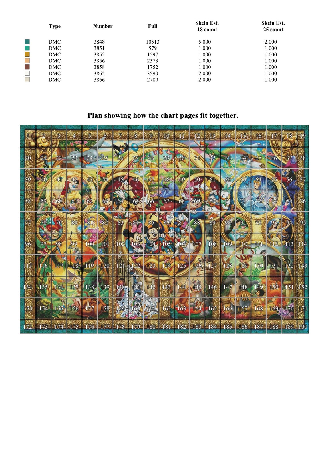 Disney Counted Cross Stitch Pattern Extra Large Cross Stitch Etsy