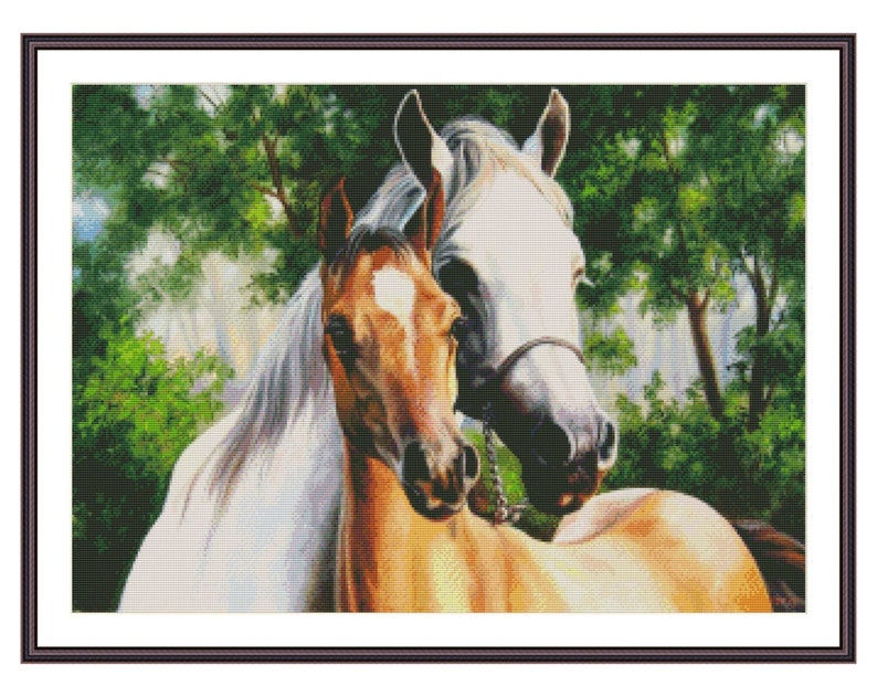 Cross Stitch Pattern Horse Animal DIY Modern Needlepoint Chart Etsy