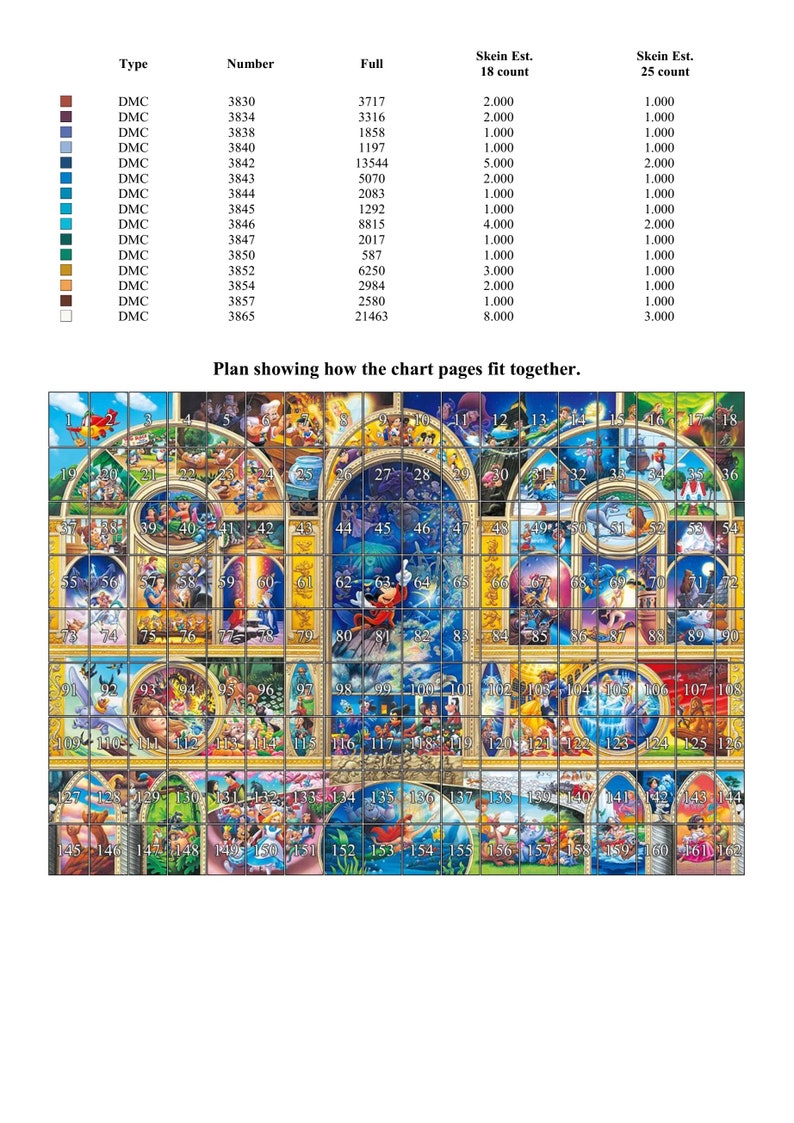 Disney Counted Cross Stitch Pattern Extra Large Cross Stitch Etsy