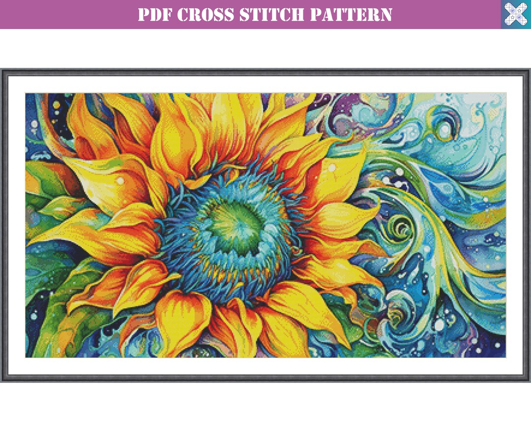 PDF Full Coverage Cross Stitch Pattern Colorful Fantasy Etsy